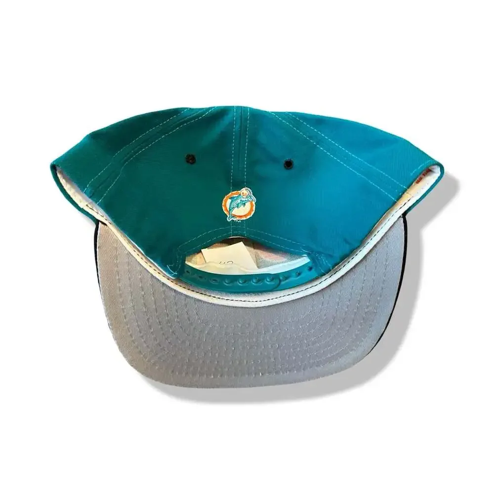 90s New Era Miami Dolphins NFL Snapback Hat Size Medium-Large Vintage
